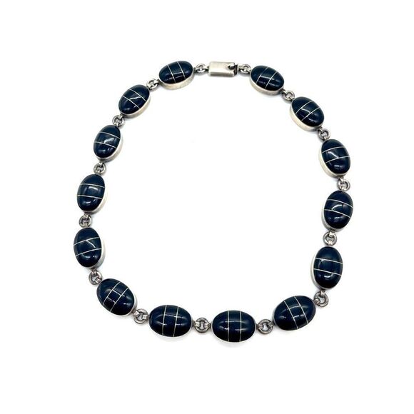 Onyx 9 t Sterling Silver Necklace - Picture 1 of 5